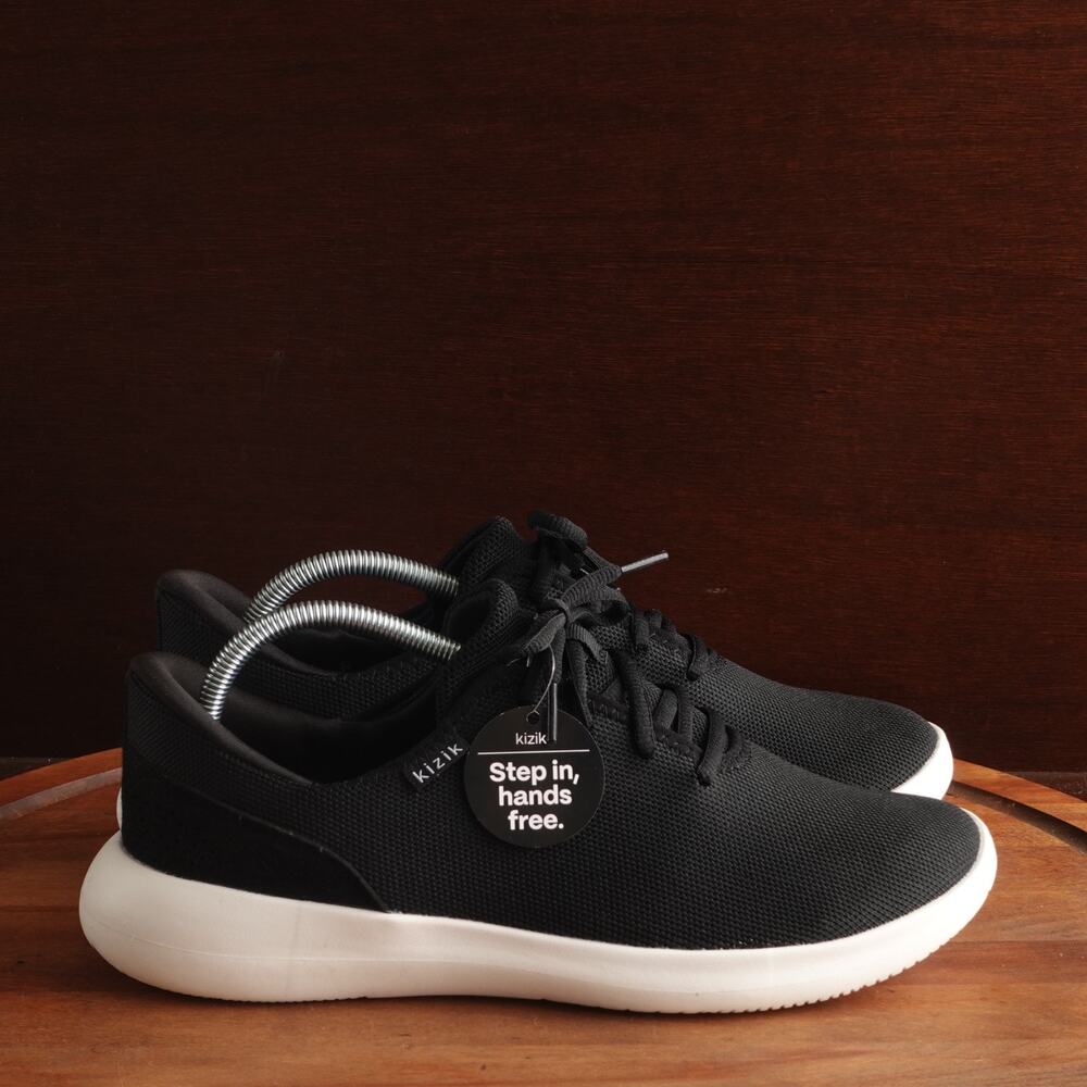 Kizik Sneakers Unisex SZ M10 W11.5 W BLK Madrid Eco Knit Athletic Hands Free NWT